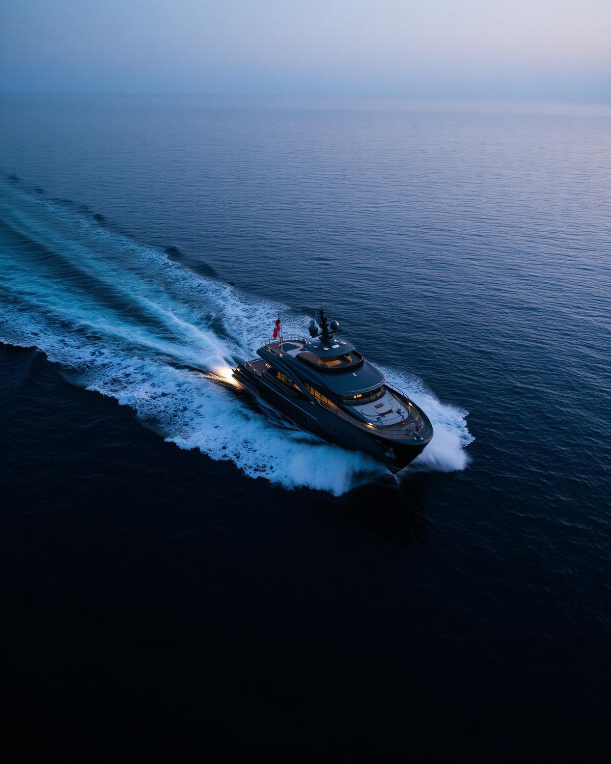 Luxury yacht at sea